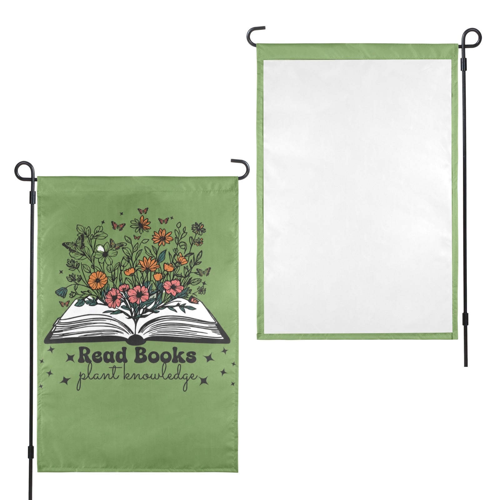 Read Books Plant Knowledge 12 x 18 in Garden Flag