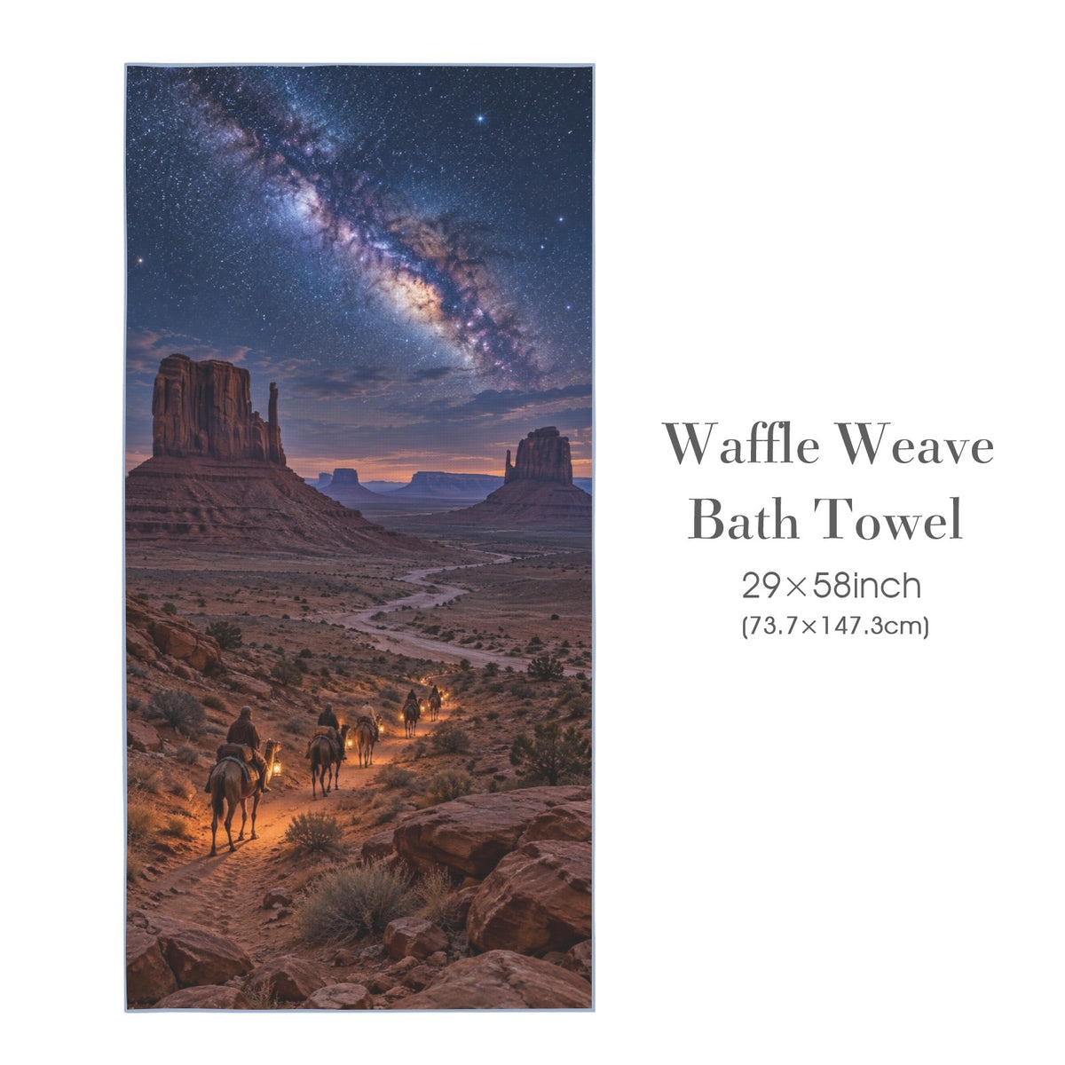 Monument Valley Caravan 29"x58" (QUE) Waffle Weave Bath Towel