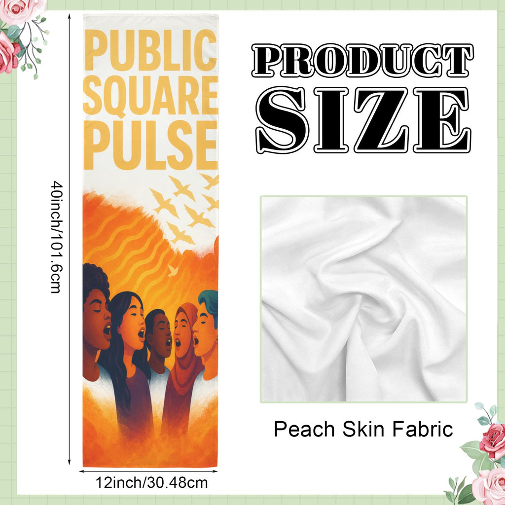 Public Square Pulse 12 x 40 in Polyester Peach Skin Tapestry