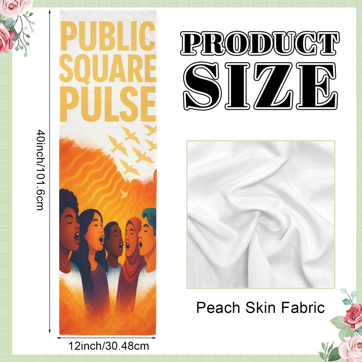 Public Square Pulse 12 x 40 in Polyester Peach Skin Tapestry