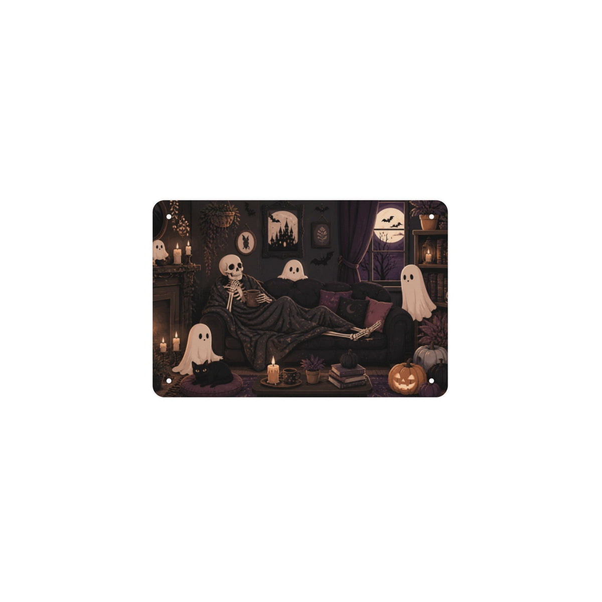 Haunted Homebody Club 12 x 8 in Metal Tin Sign
