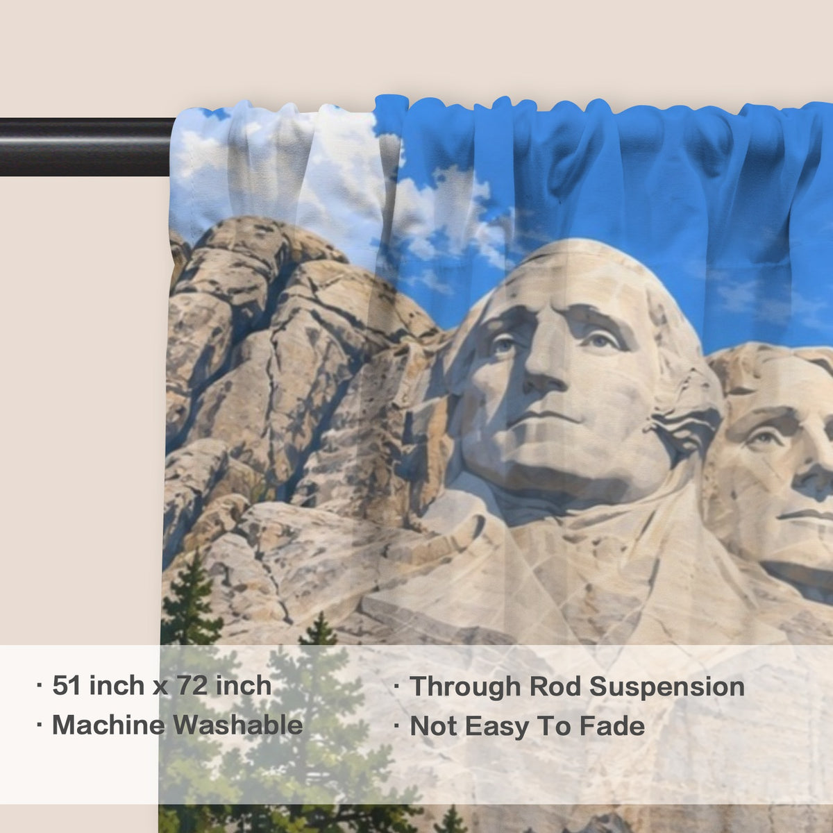 Mount Rushmore Pine Valley — 51 x 72 in Door Curtain (QUE)