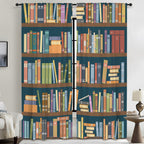 Back-to-School Bookshelf 52 x 84 in Window Curtain Set