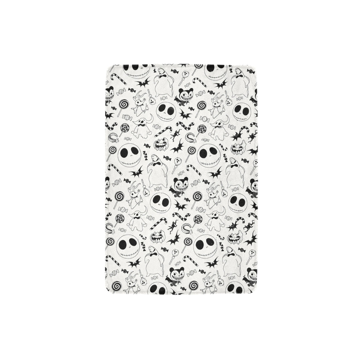 Folk Halloween Checkerboard 32 x 48 in Micro Fleece Blanket