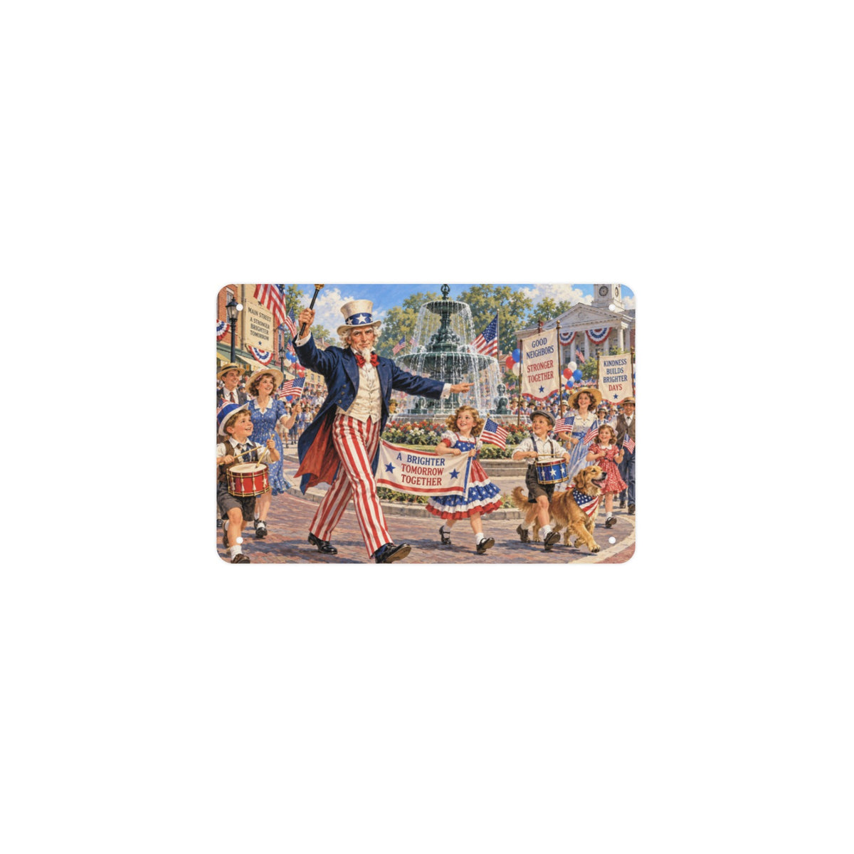 Town Square Uncle Sam 12 x 8 in Metal Tin Sign
