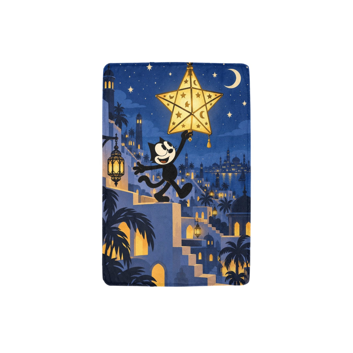 Felix the Cat Star Lanterns 32 x 48 in Micro Fleece Blanket
