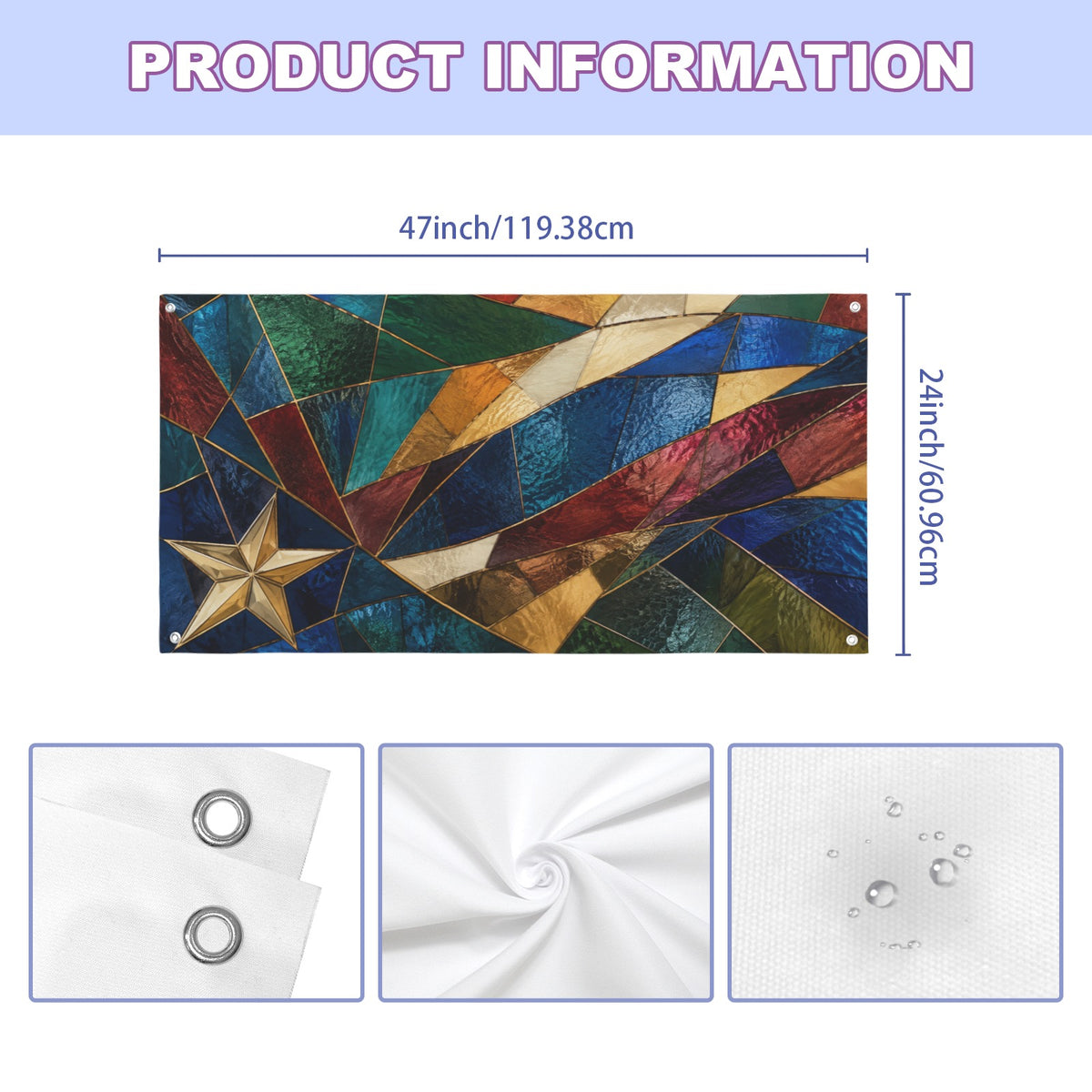 Jewel Toned Service Star 47 x 24 in Festival Banner
