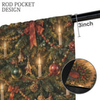 Nast Santa Christmas Tree 52 x 84 in Window Curtain Set