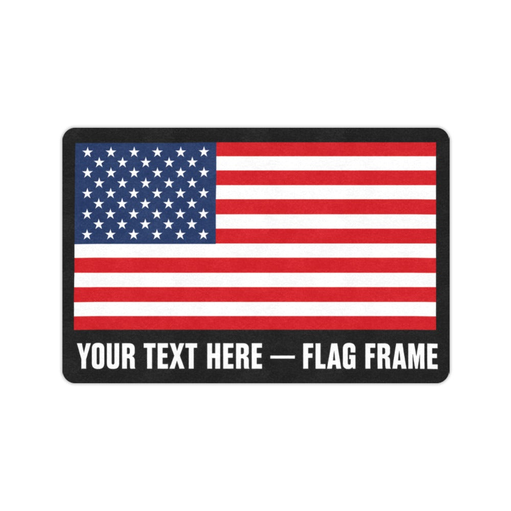 Your Text Here Flag Frame 23.6 x 15.7 in Doormat