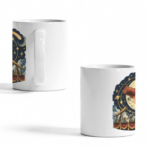 1902 Moon Face Comet Telescope Stage 11 oz White Ceramic Mug