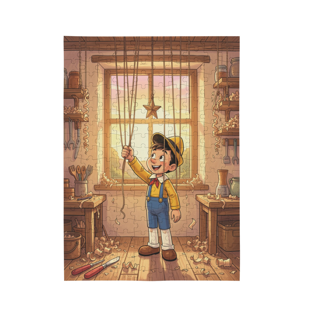 Pinocchio workshop 10 x 13.94 in 200-Piece Wooden Jigsaw Puzzle (QUE)