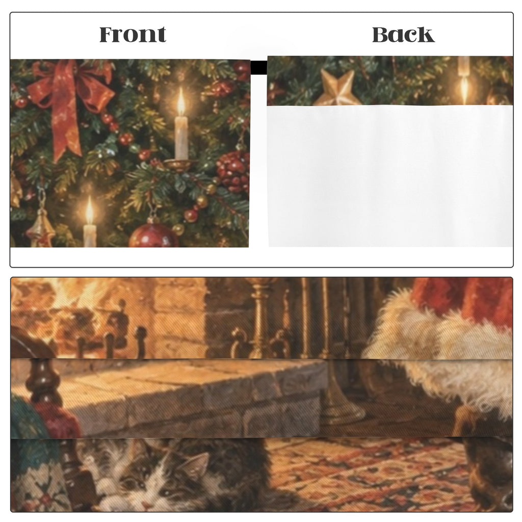 Nast Santa Christmas Tree 52 x 84 in Window Curtain Set