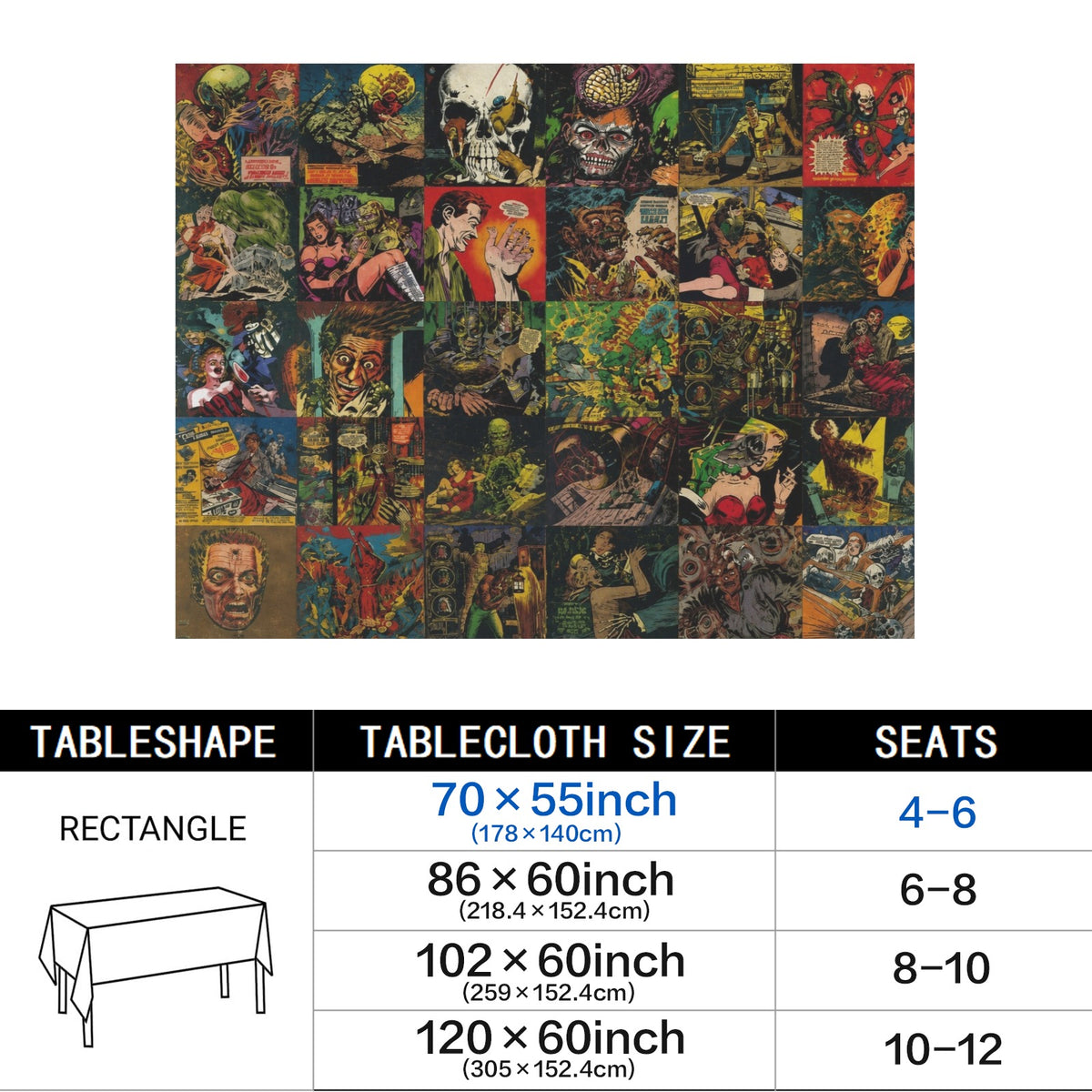 Harbor Popeye 178cm x 140cm Rectangular Tablecloth 70x55inch (QUE)