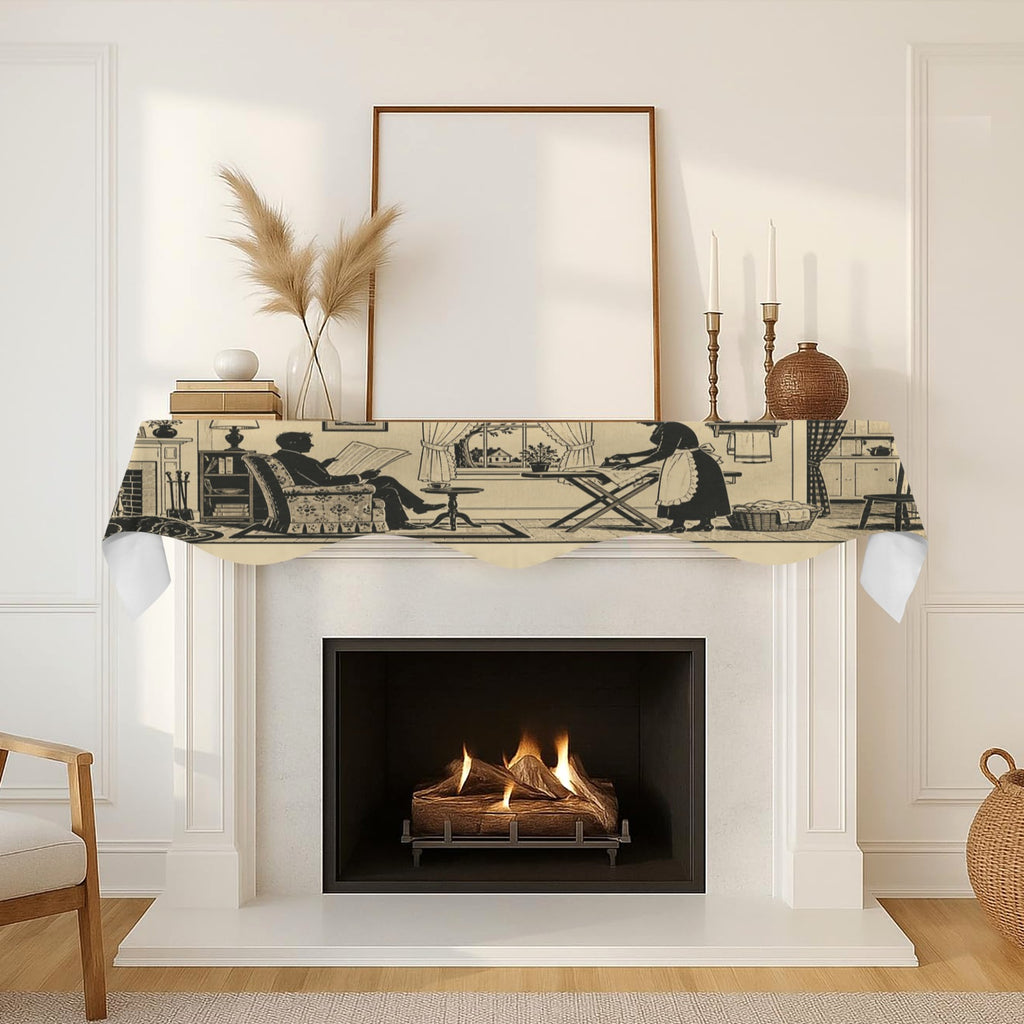 Comic Strip Rooftops 200cm x 43.1cm Fireplace Cloth (QUE)