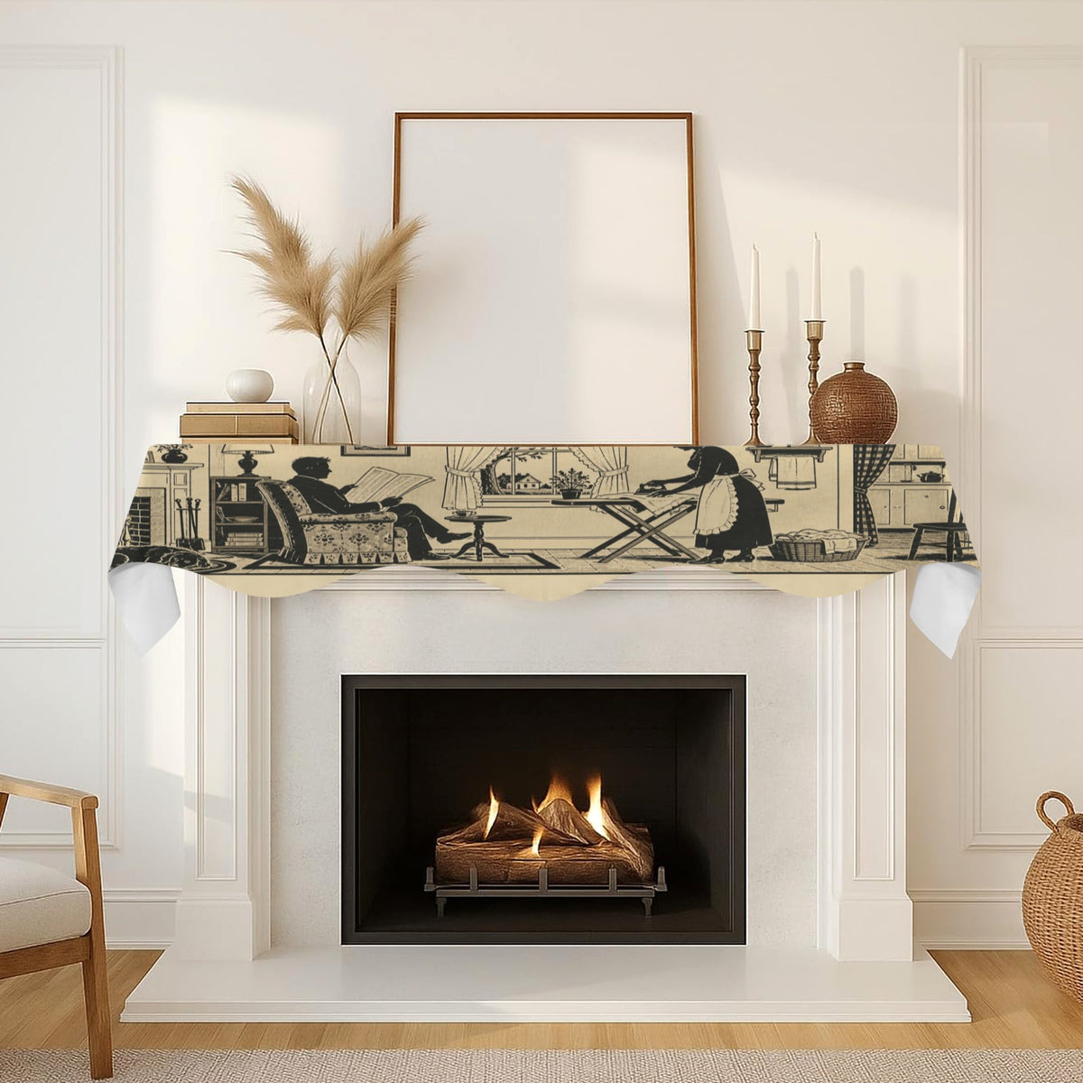 Comic Strip Rooftops 200cm x 43.1cm Fireplace Cloth (QUE)