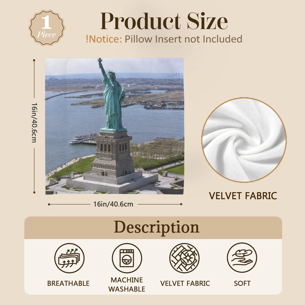 Statue Harbor View 16 x 16 in Envelope Pillow Case
