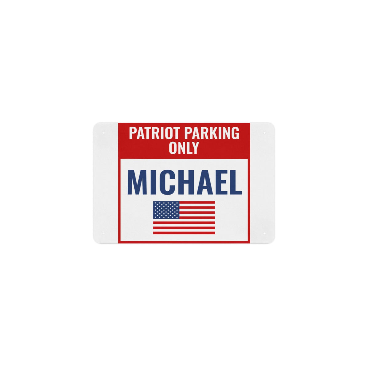 USA Patriot Parking Only Reserved American Flag 12 x 8 in Metal Tin Sign