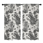 Black White Jungle Animals 52 x 84 in Window Curtain Set