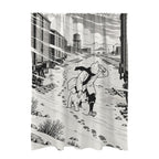 Tintin and Snowy cross a windblown deser 51 x 72 in Door Curtain (QUE)