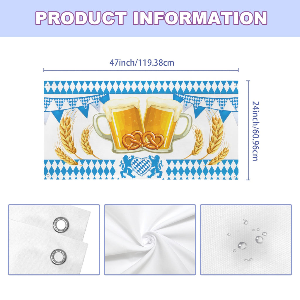 Oktoberfest Steins 47 x 24 in Festival Banner