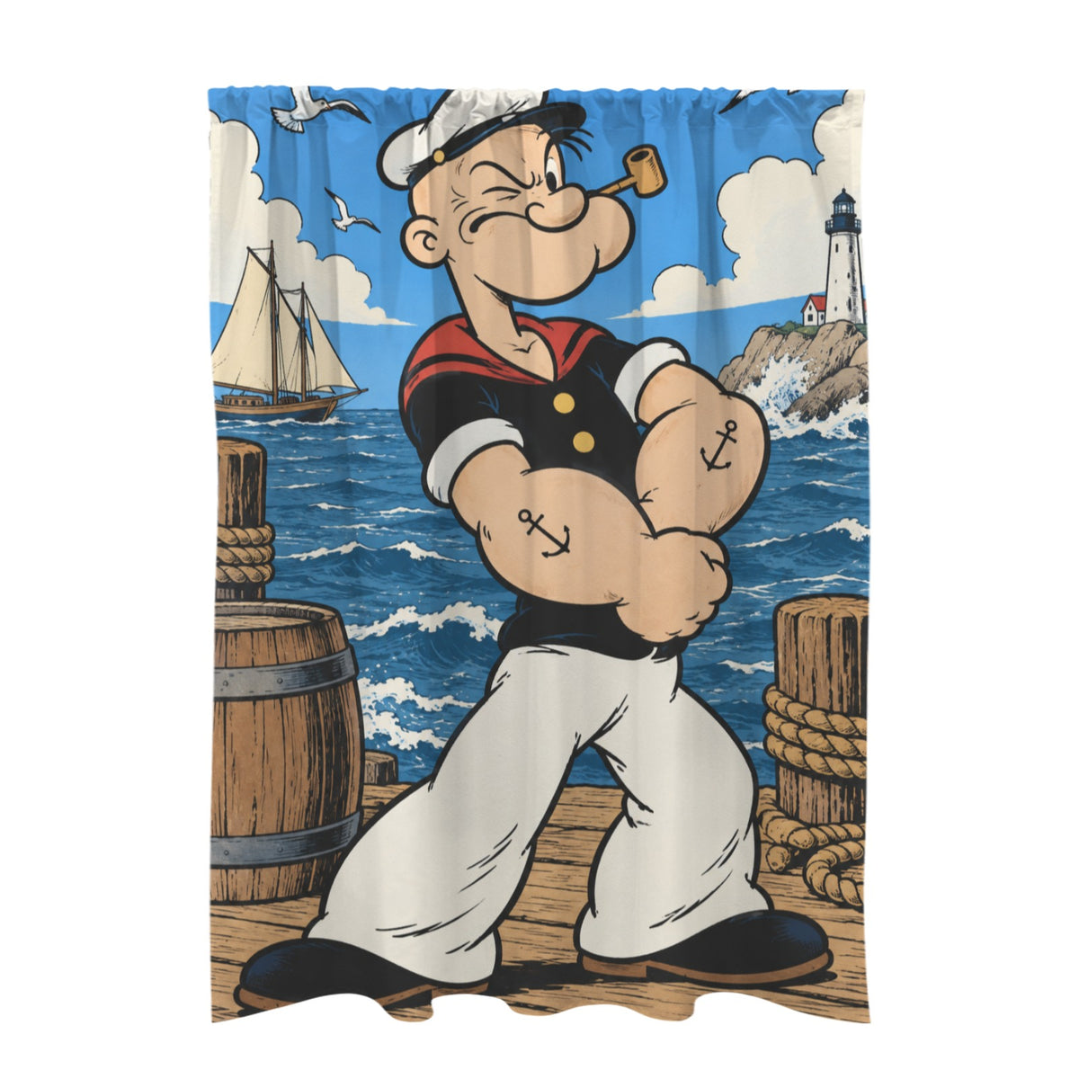 Popeye Sailor Portrait — 51 x 72 in Door Curtain (QUE)