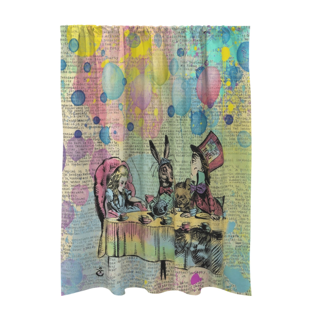 Alice Mad Hatter Tea Party 51 x 72 in Door Curtain (QUE)