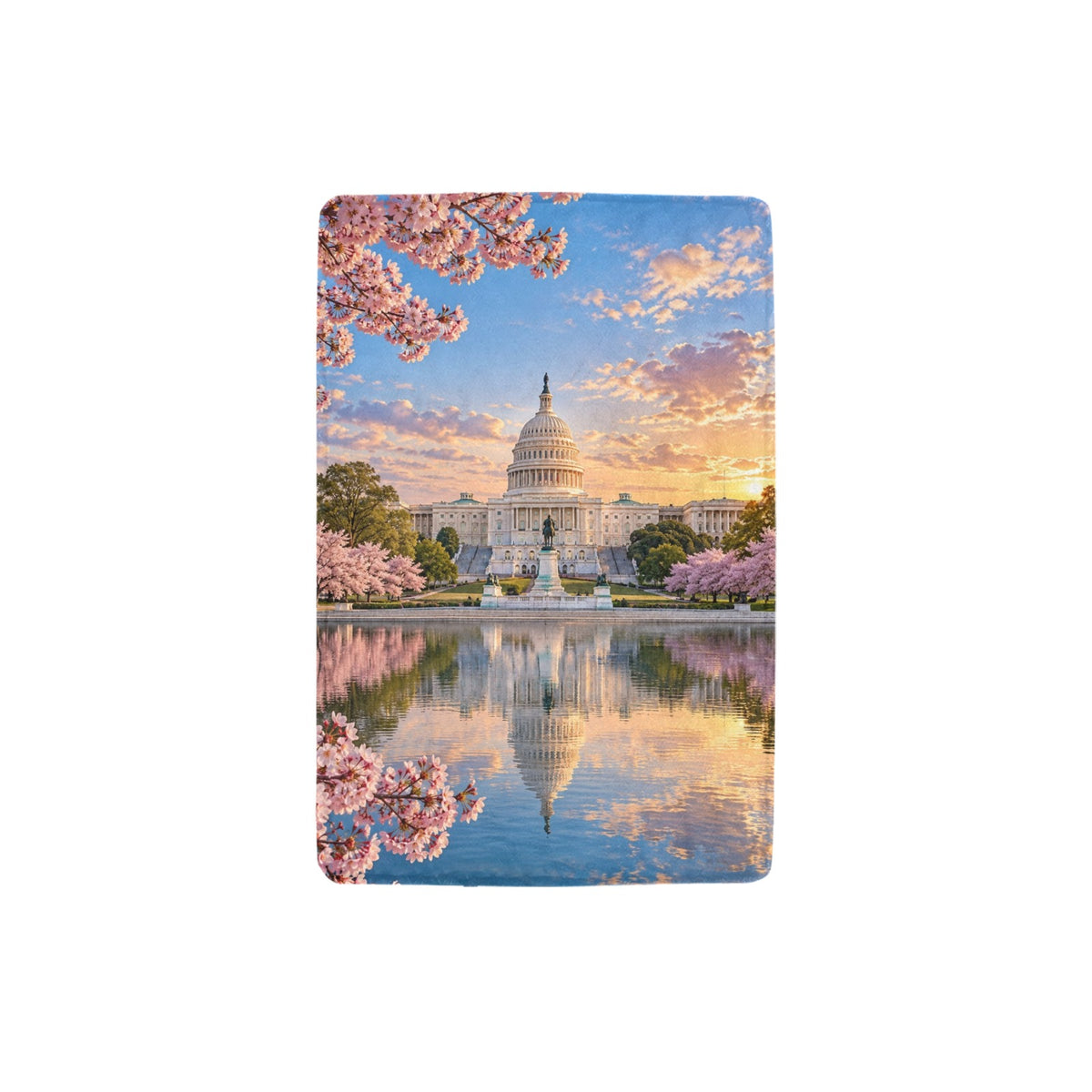 Capitol Dome Above the Mall 32 x 48 in Micro Fleece Blanket