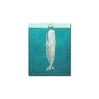 Whale Beneath a Sailing Ship Frame Canvas Print 8"x10"