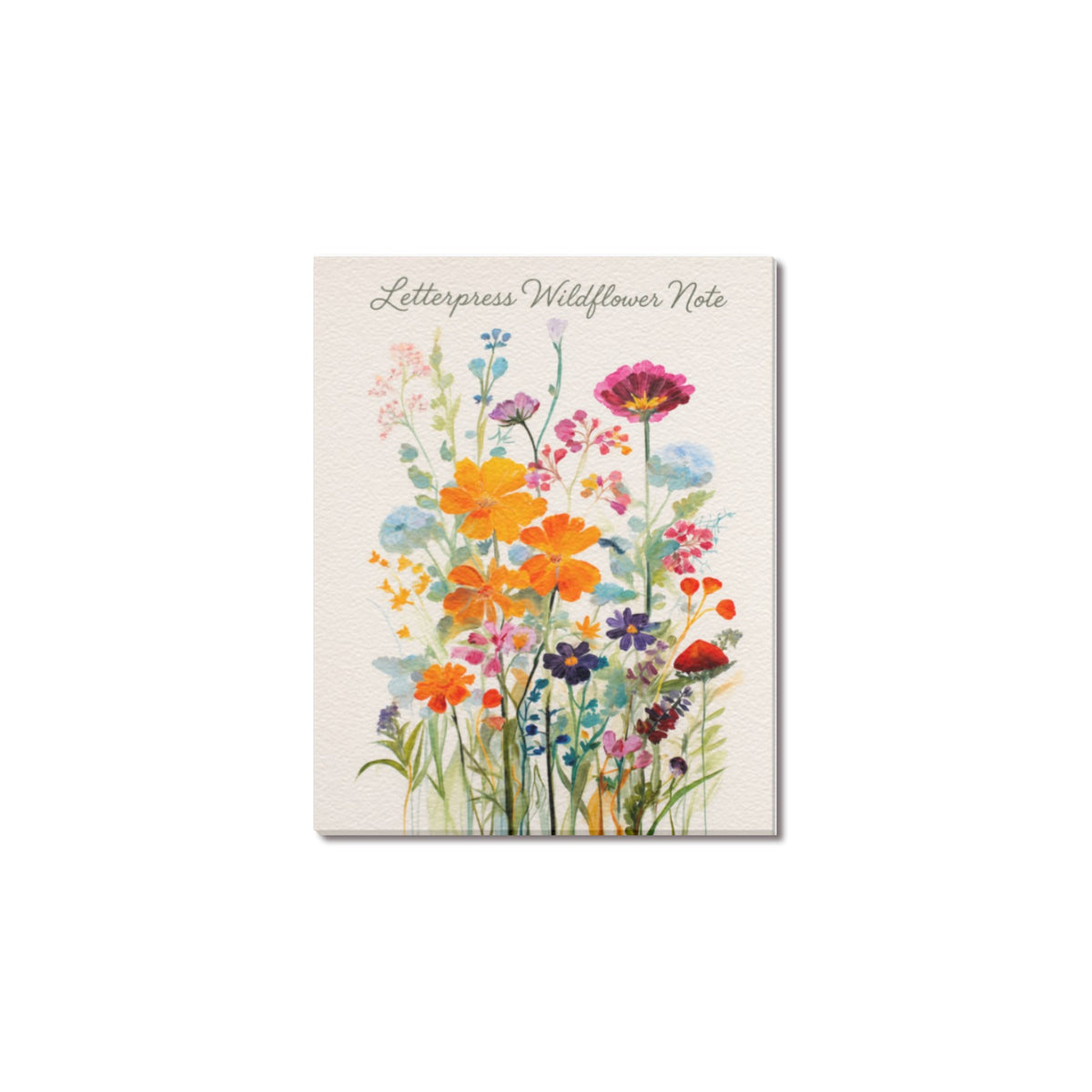 Letterpress Wildflower Note Frame Canvas Print 8"x10"