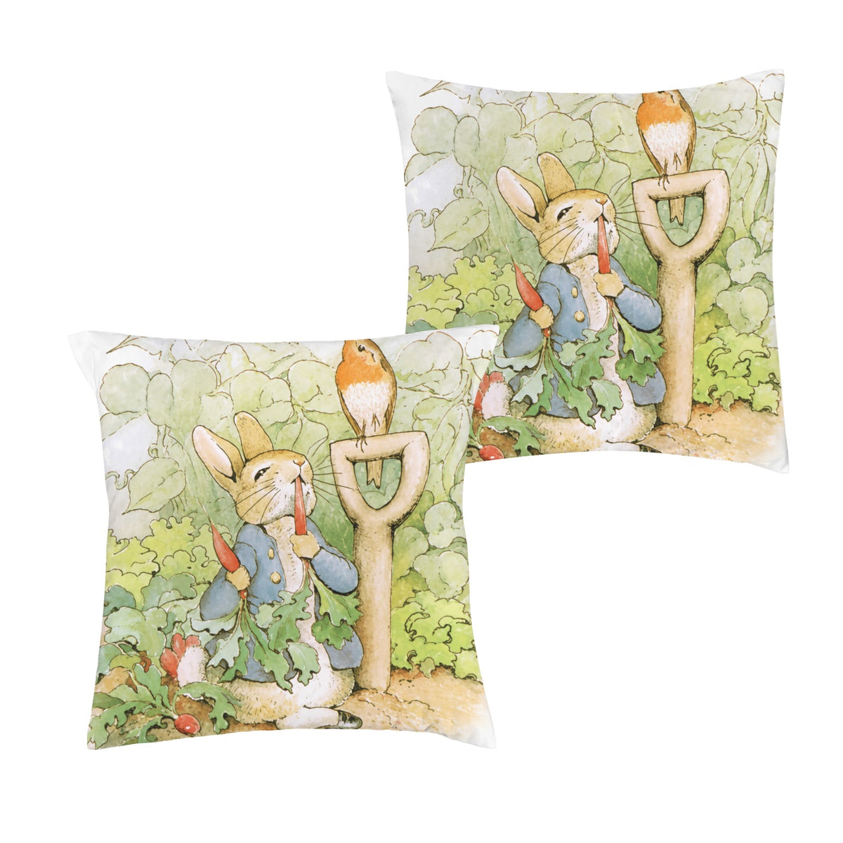 Peter Rabbit radish scene 16 x 16 in Envelope Pillow Case