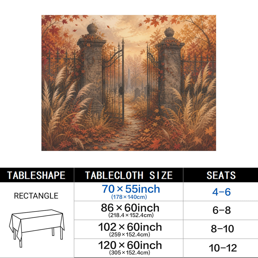 Graveyard Gates 178cm x 140cm Rectangular Tablecloth 70x55inch (QUE)