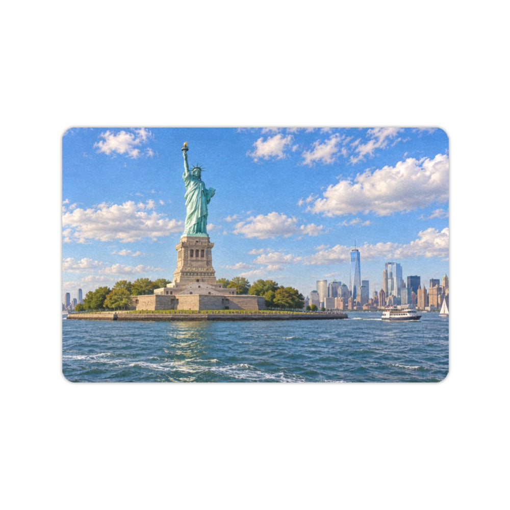 Liberty Island Harbor Panorama 23.6 x 15.7 in Doormat