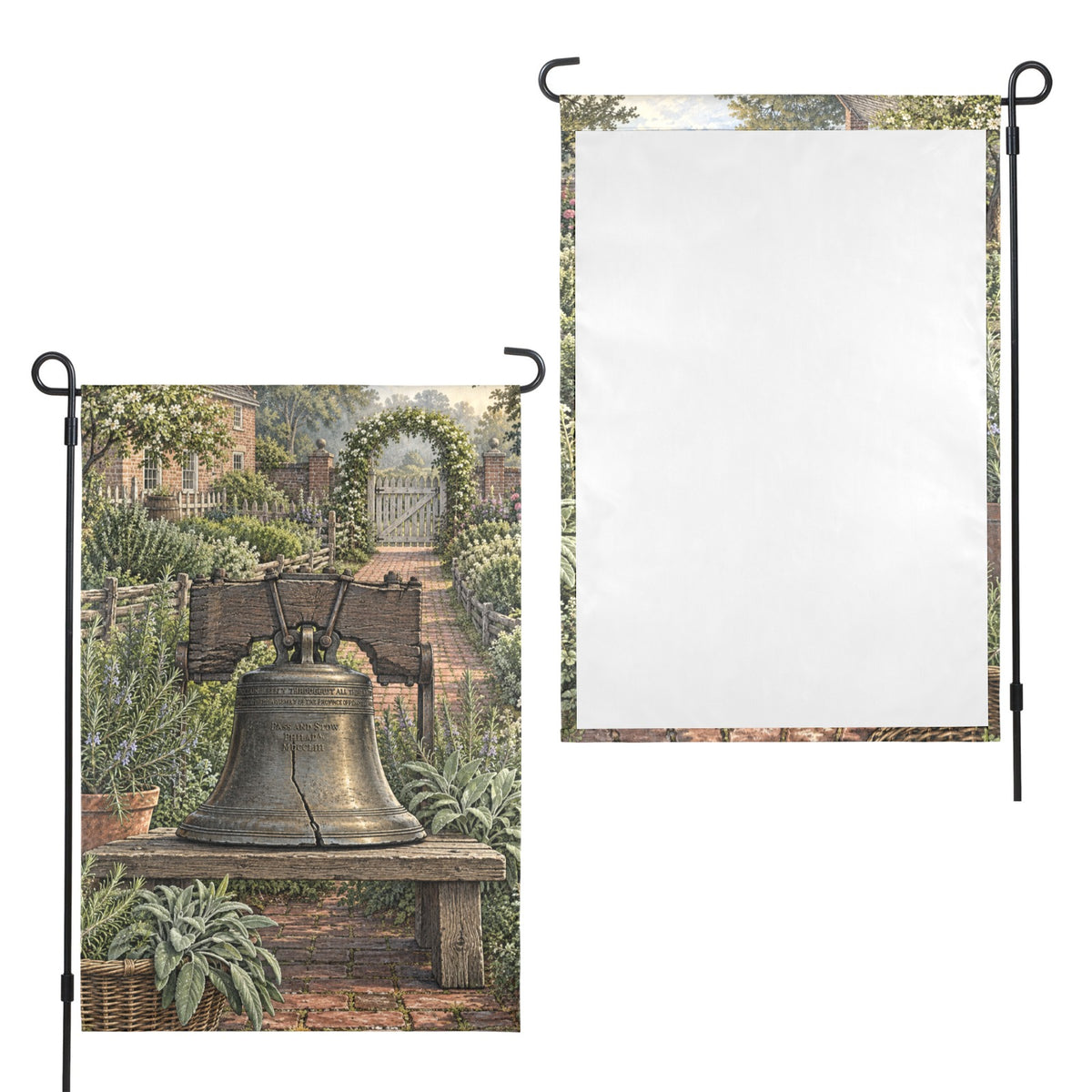 Liberty Bell Herb Garden 12 x 18 in Garden Flag