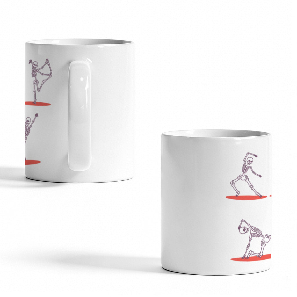 Skeleton Hand with Candy 11 oz White Ceramic Mug