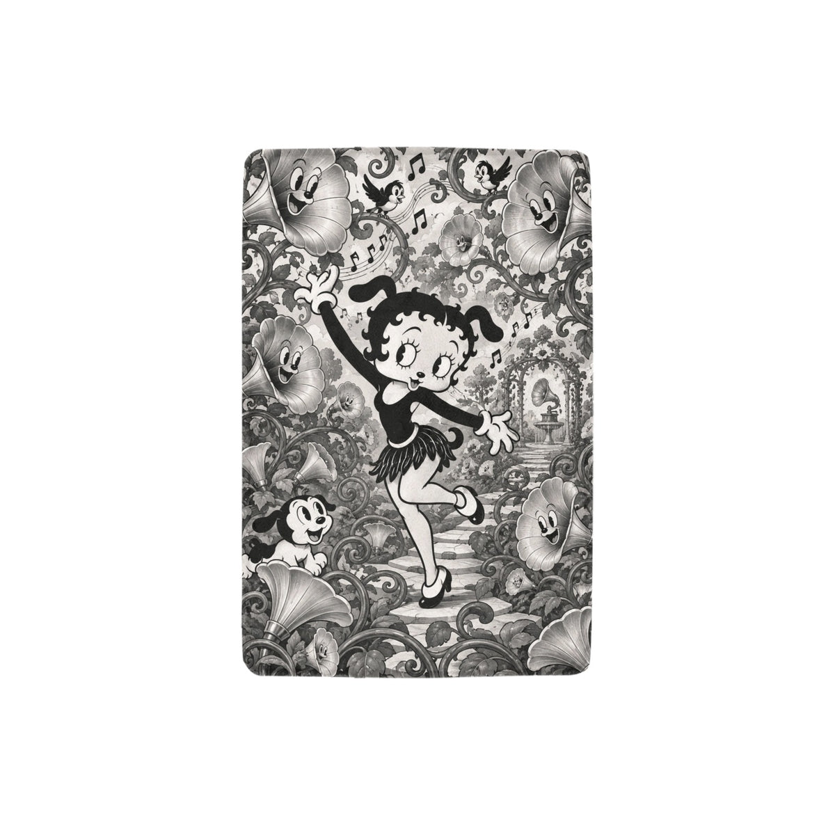 Betty Boop Gramophone Garden 32 x 48 in Micro Fleece Blanket