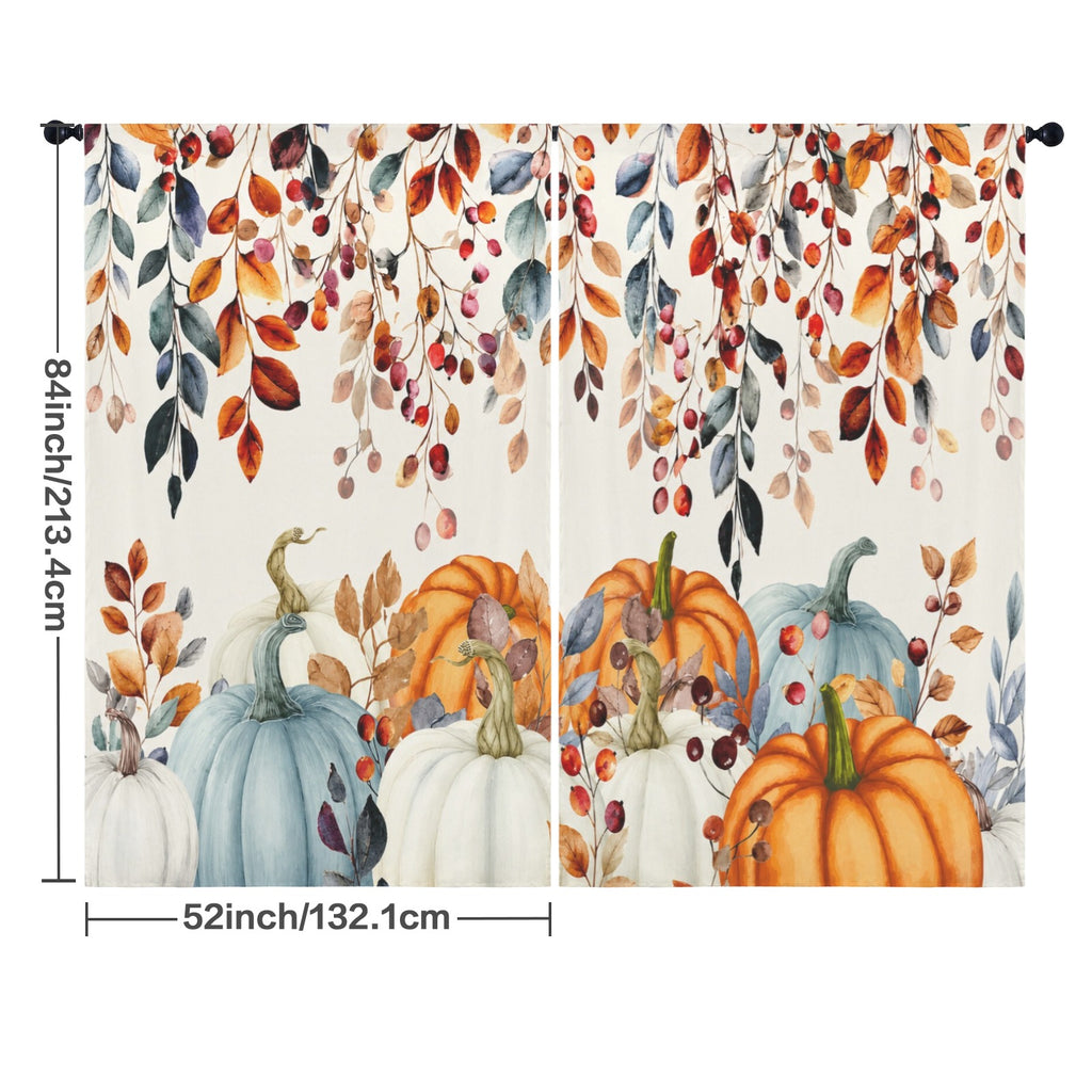 Pumpkin Spice Harvest 52 x 84 in Window Curtain Set