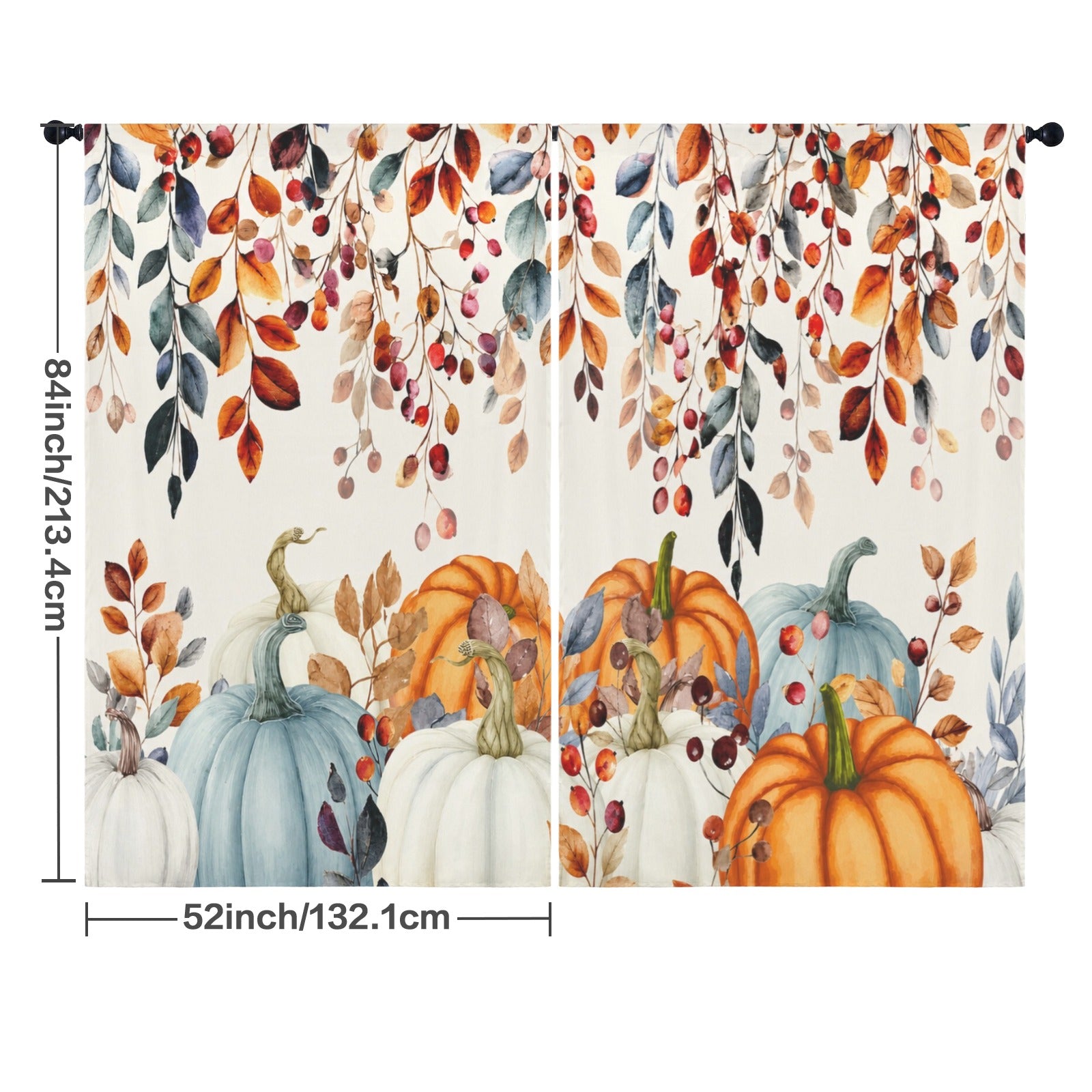 Pumpkin Spice Harvest 52 x 84 in Window Curtain Set