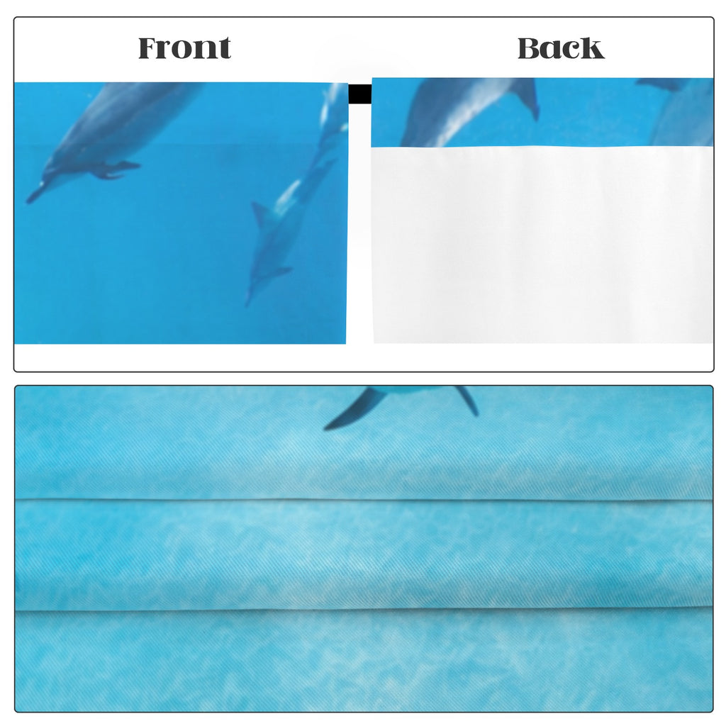 Hawaii dolphin blue 52 x 84 in Window Curtain Set