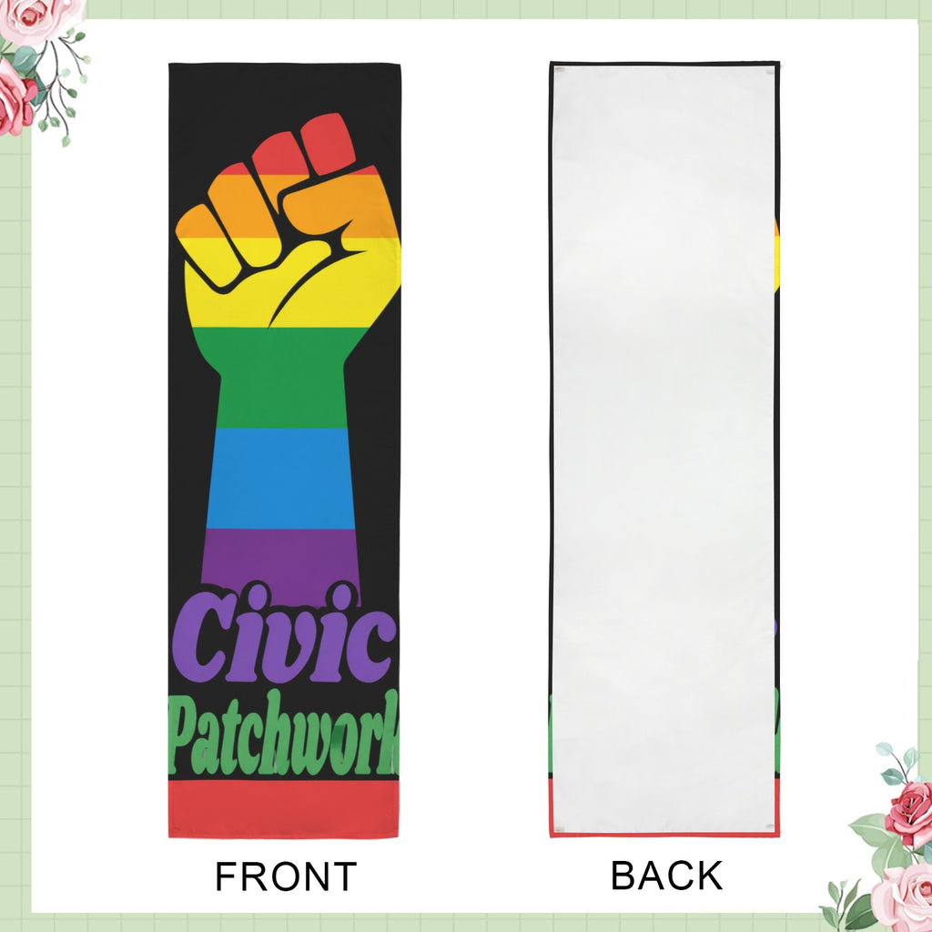 Civic Patchwork 12 x 40 in Polyester Peach Skin Tapestry