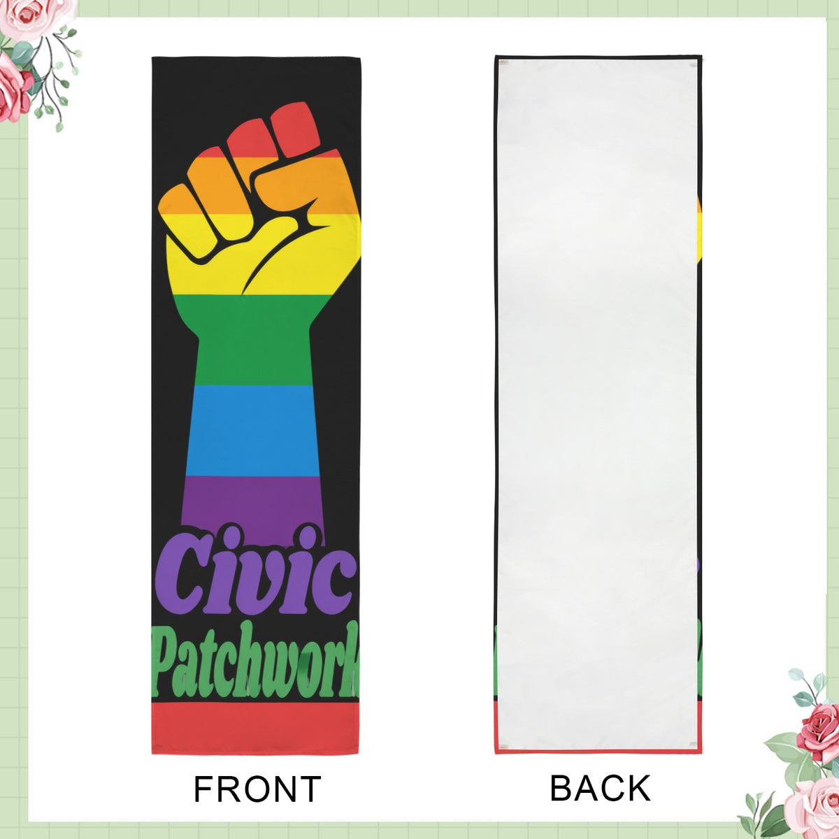 Civic Patchwork 12 x 40 in Polyester Peach Skin Tapestry
