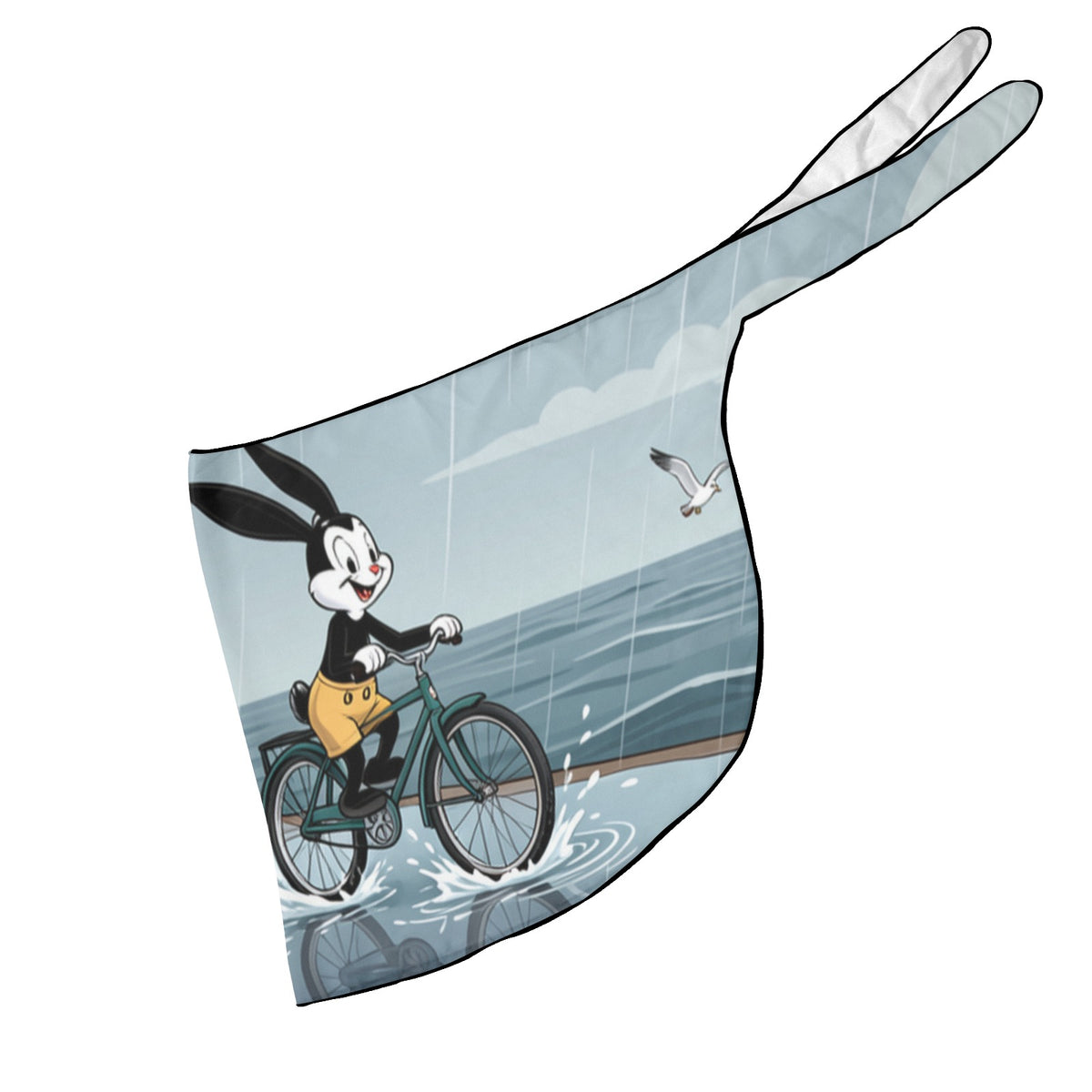 Oswald Rainy Pier Bicycle Beach Sarong Wrap (QUE)