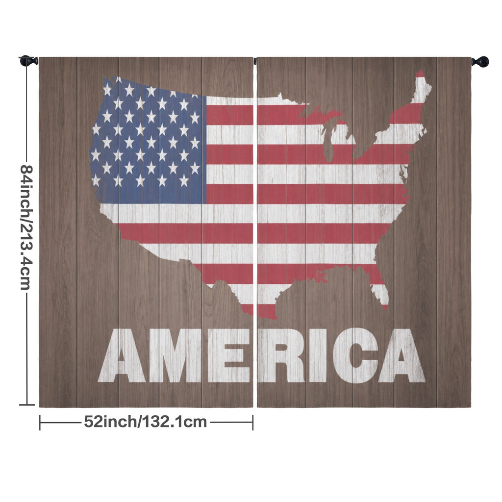 America Map: Every District 52 x 84 in Window Curtain Set