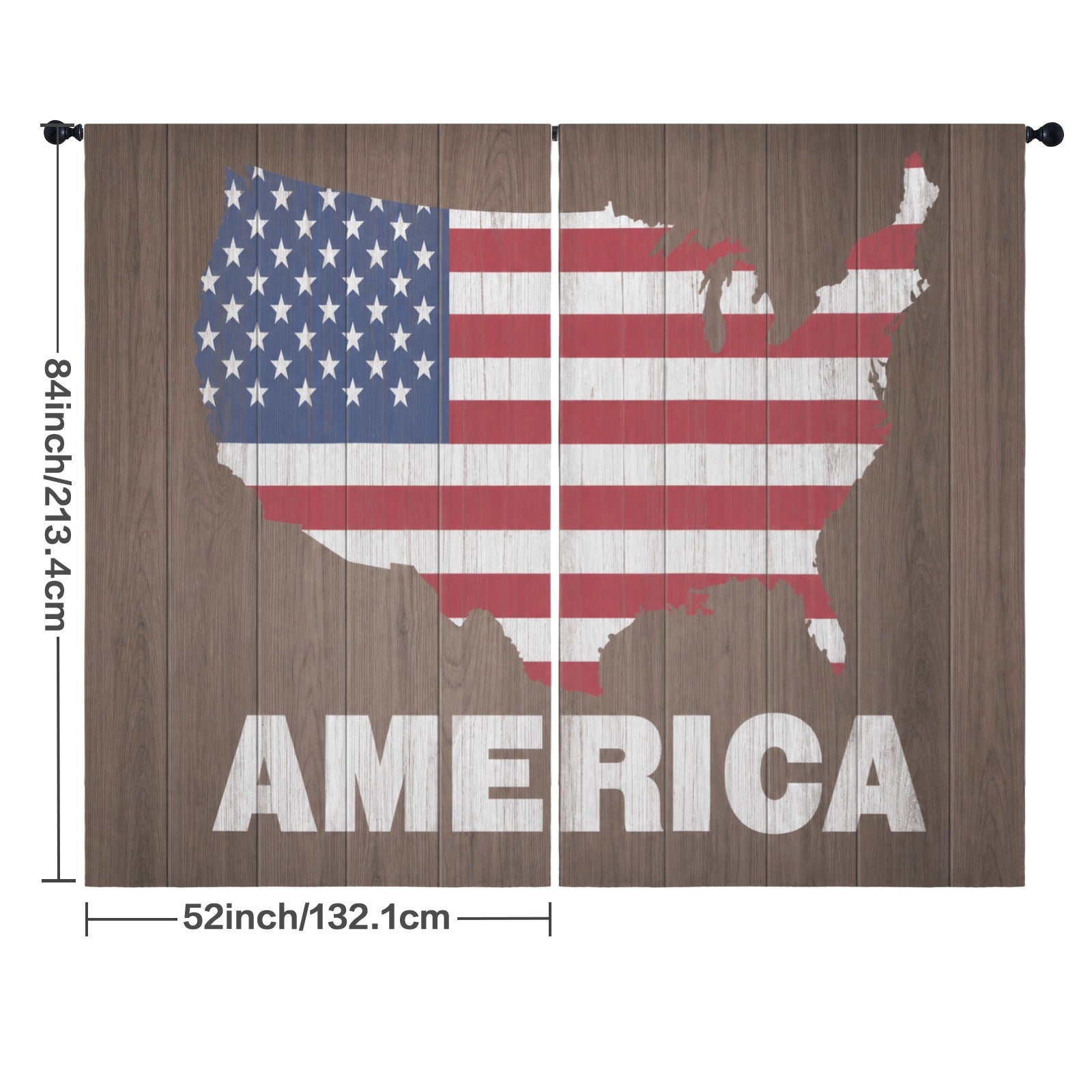 America Map: Every District 52 x 84 in Window Curtain Set