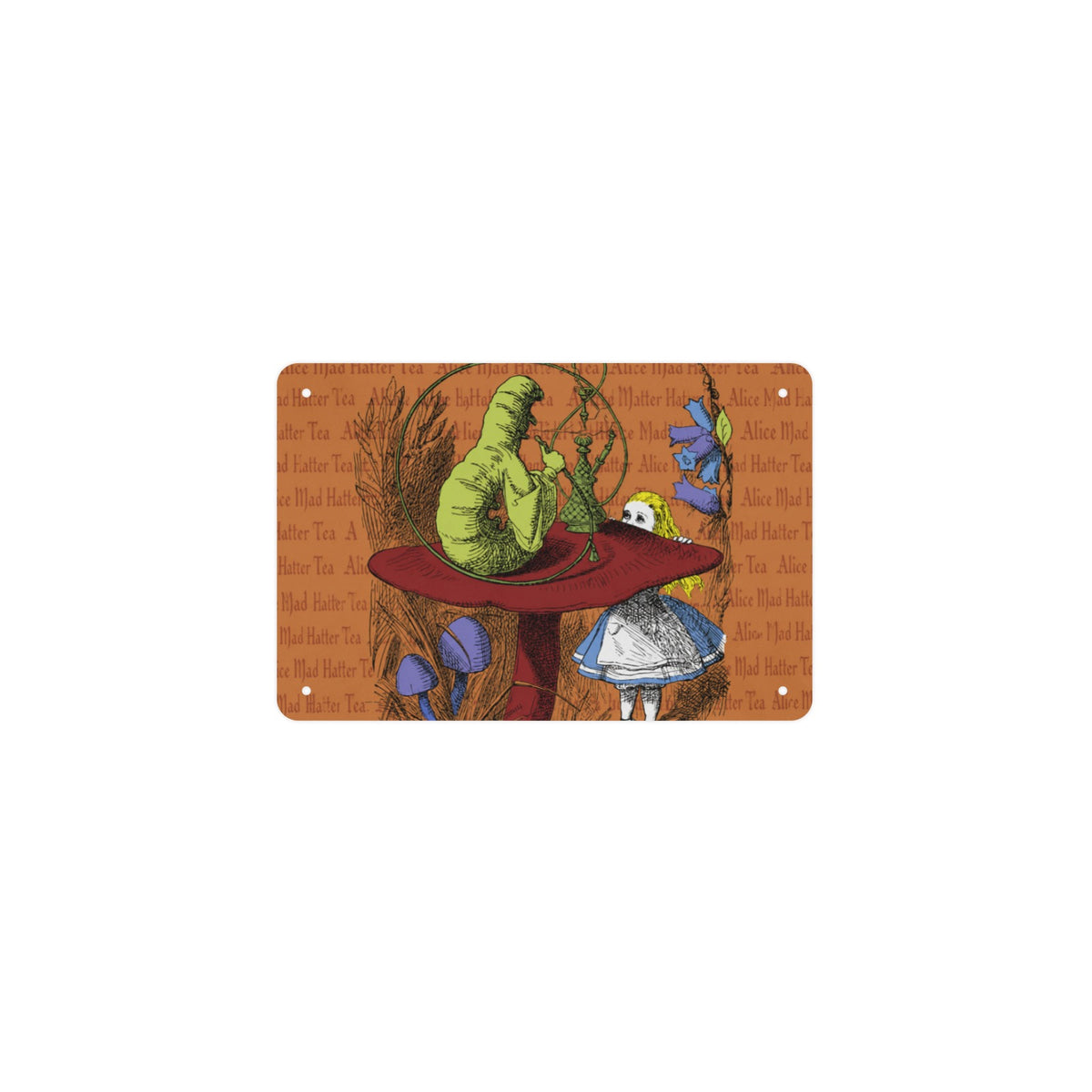 Alice Mad Hatter Tea 12 x 8 in Metal Tin Sign