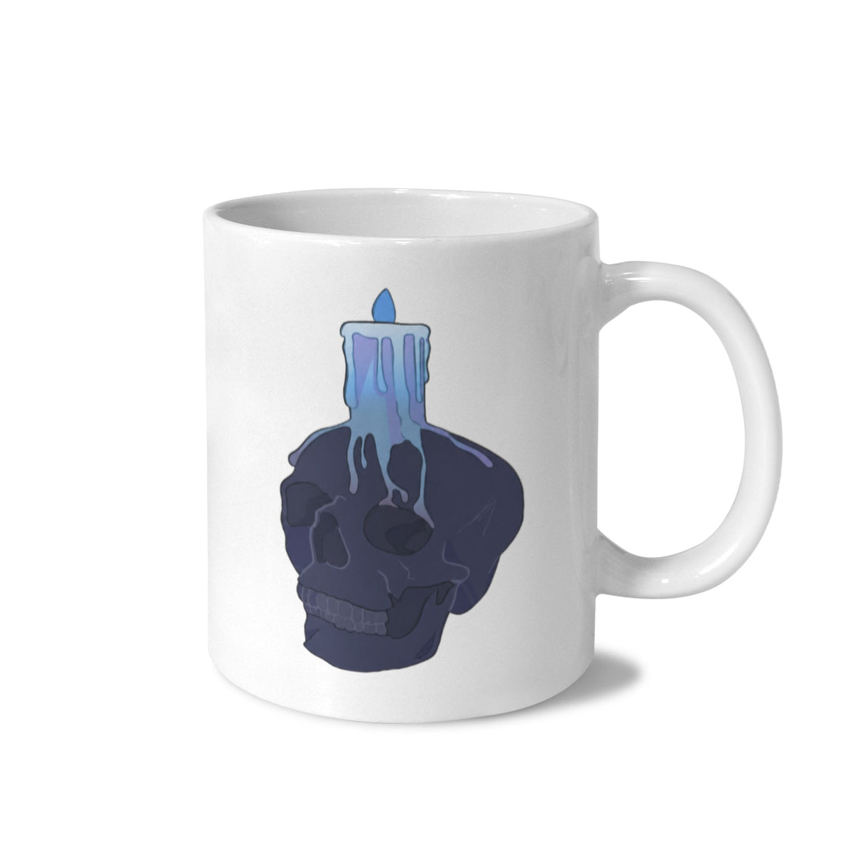 Candlelit Skull Still Life 11 oz White Ceramic Mug