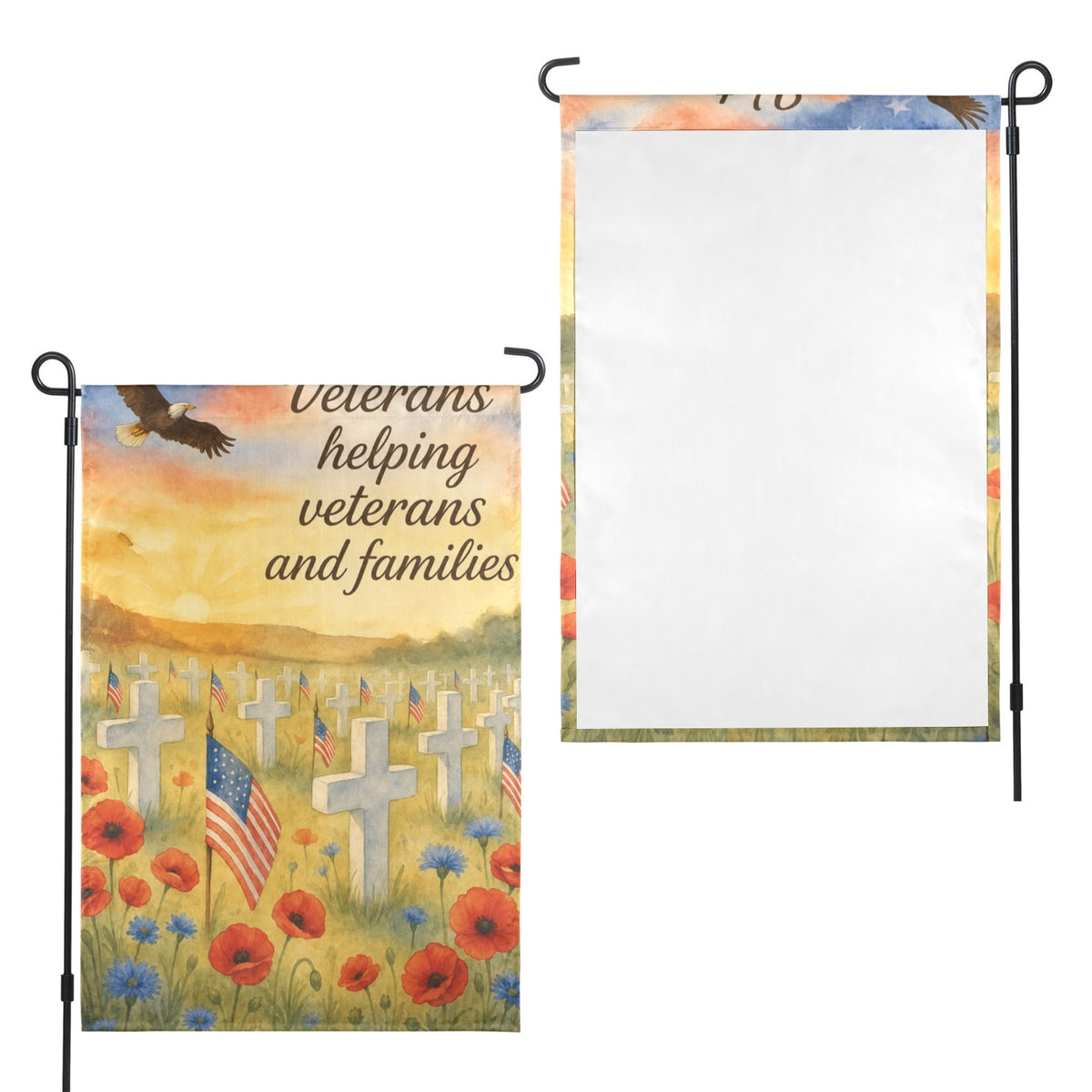 Veterans helping veterans and families 12 x 18 in Garden Flag