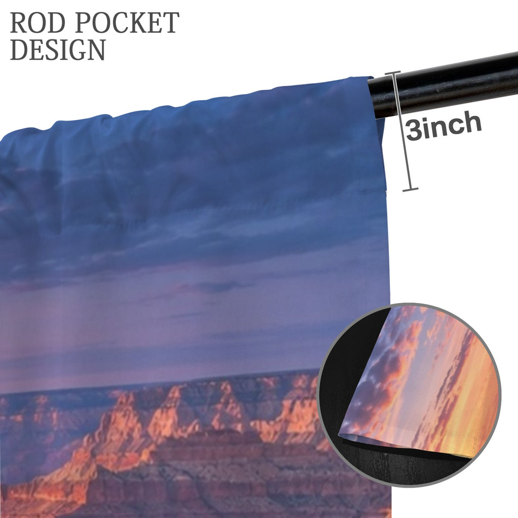 Grand Canyon Blue-Hour Cliffs 52 x 84 in Window Curtain Set