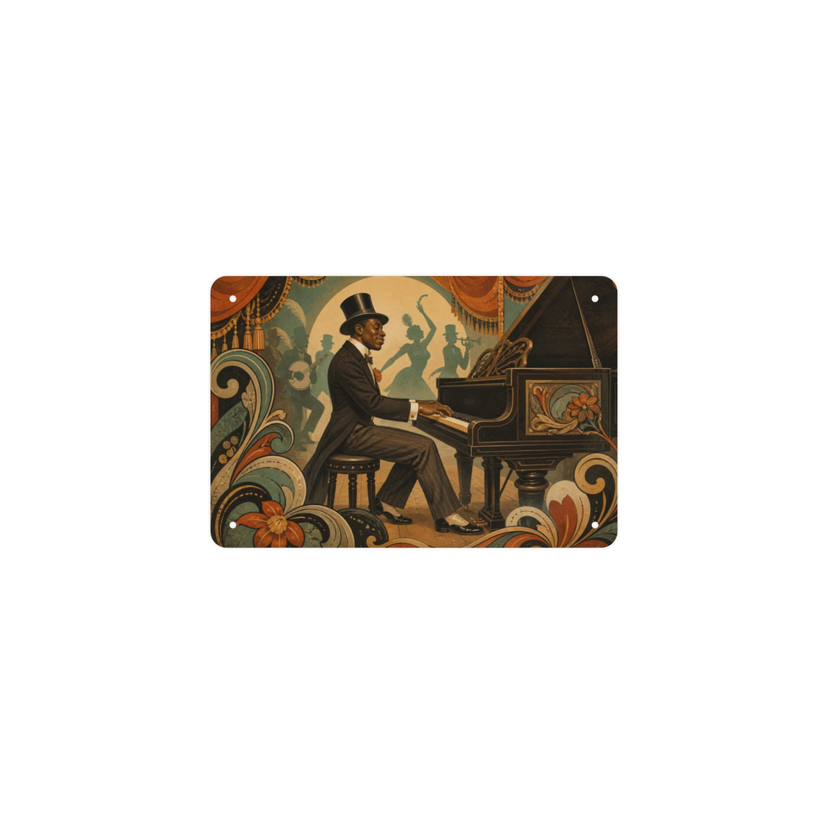 The Entertainer Ragtime 12 x 8 in Metal Tin Sign