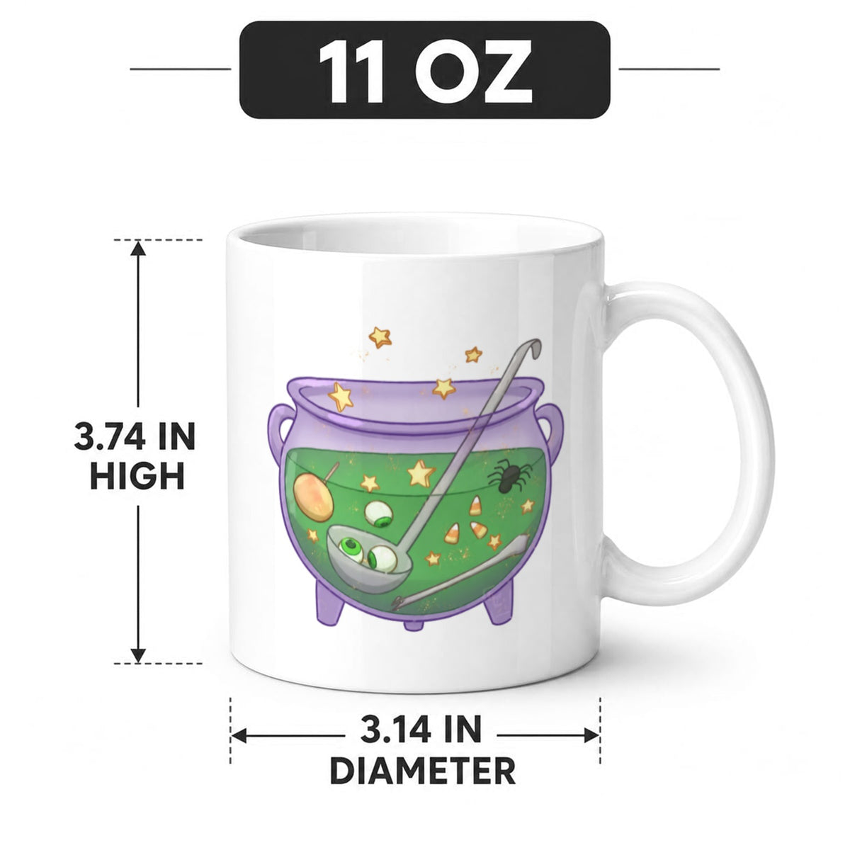 Spooky Potion Bottles 11 oz White Ceramic Mug