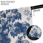 Blue Rabbit Botanical Pattern 52 x 84 in Window Curtain Set